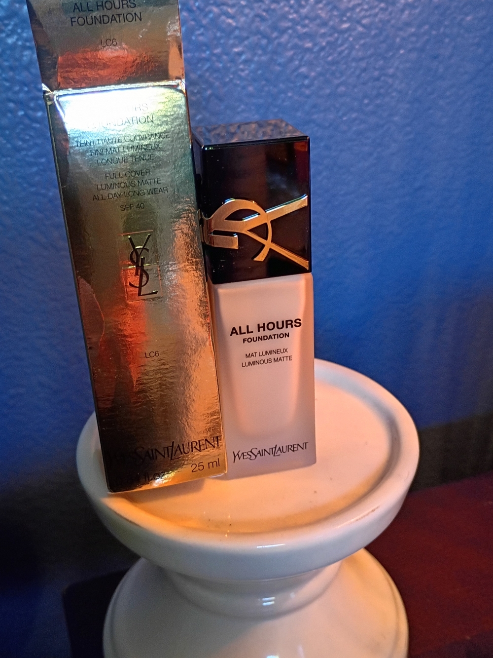 Yves Saint Laurent All Hours Foundation - Gold & Beige Packaging
